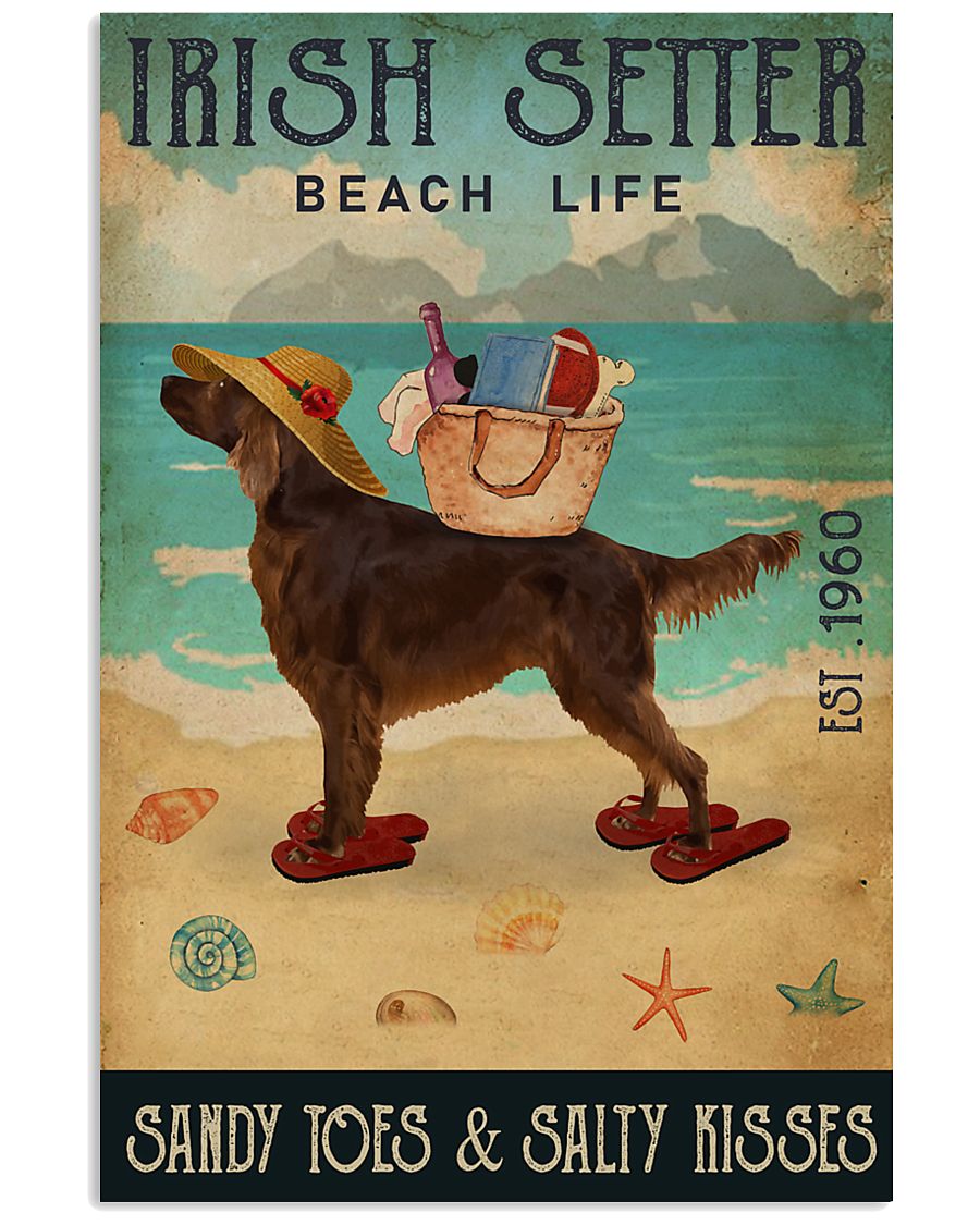 Beach Life Sandy Toes Irish Setter 11x17 Poster
