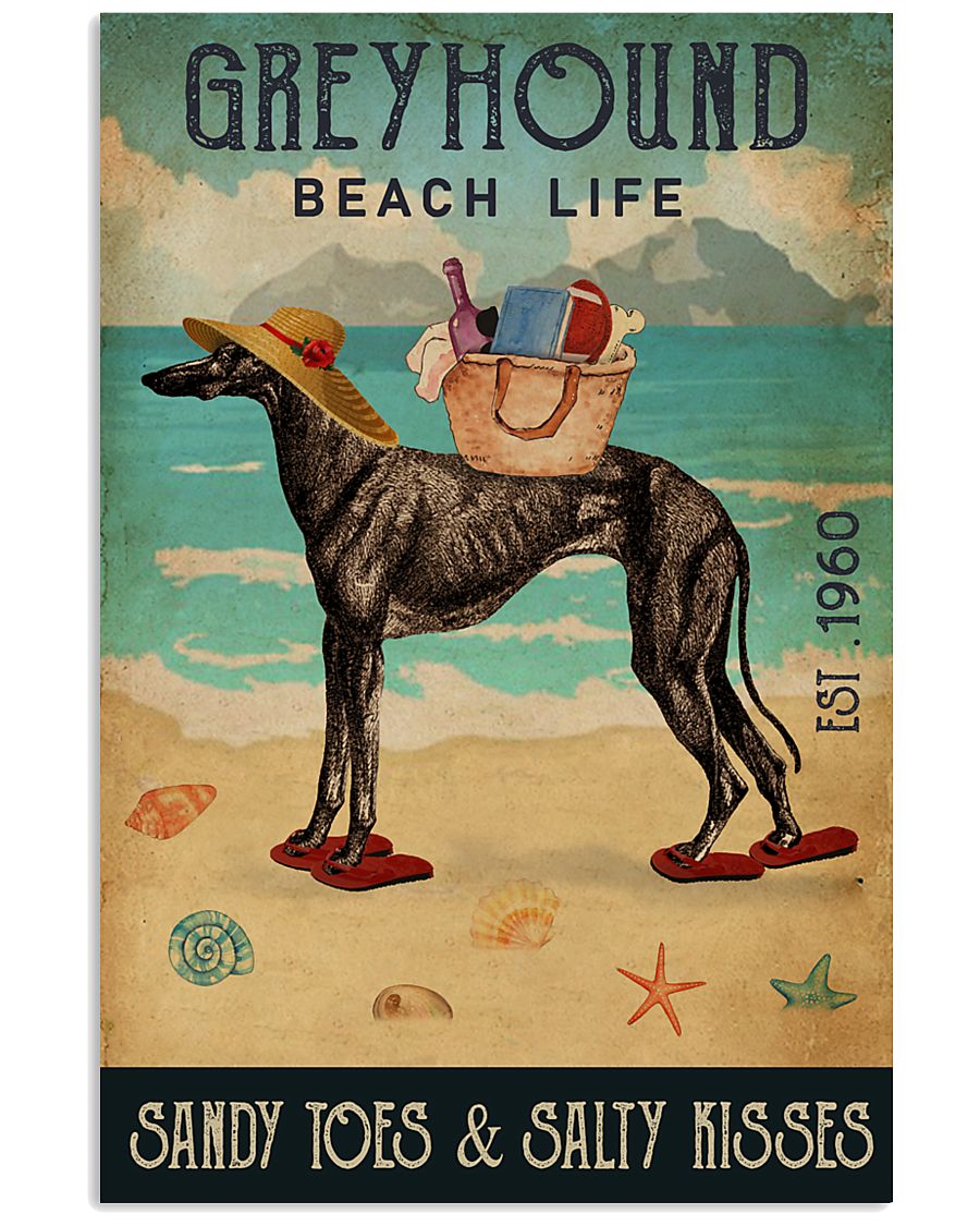 Beach Life Sandy Toes Greyhound 11x17 Poster