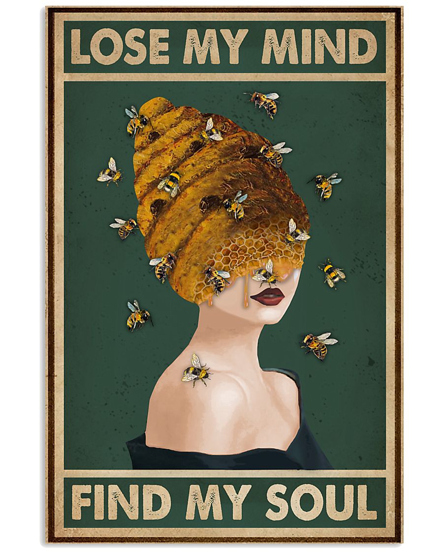 Retro Green Find My Soul Bee Lady 11x17 Poster