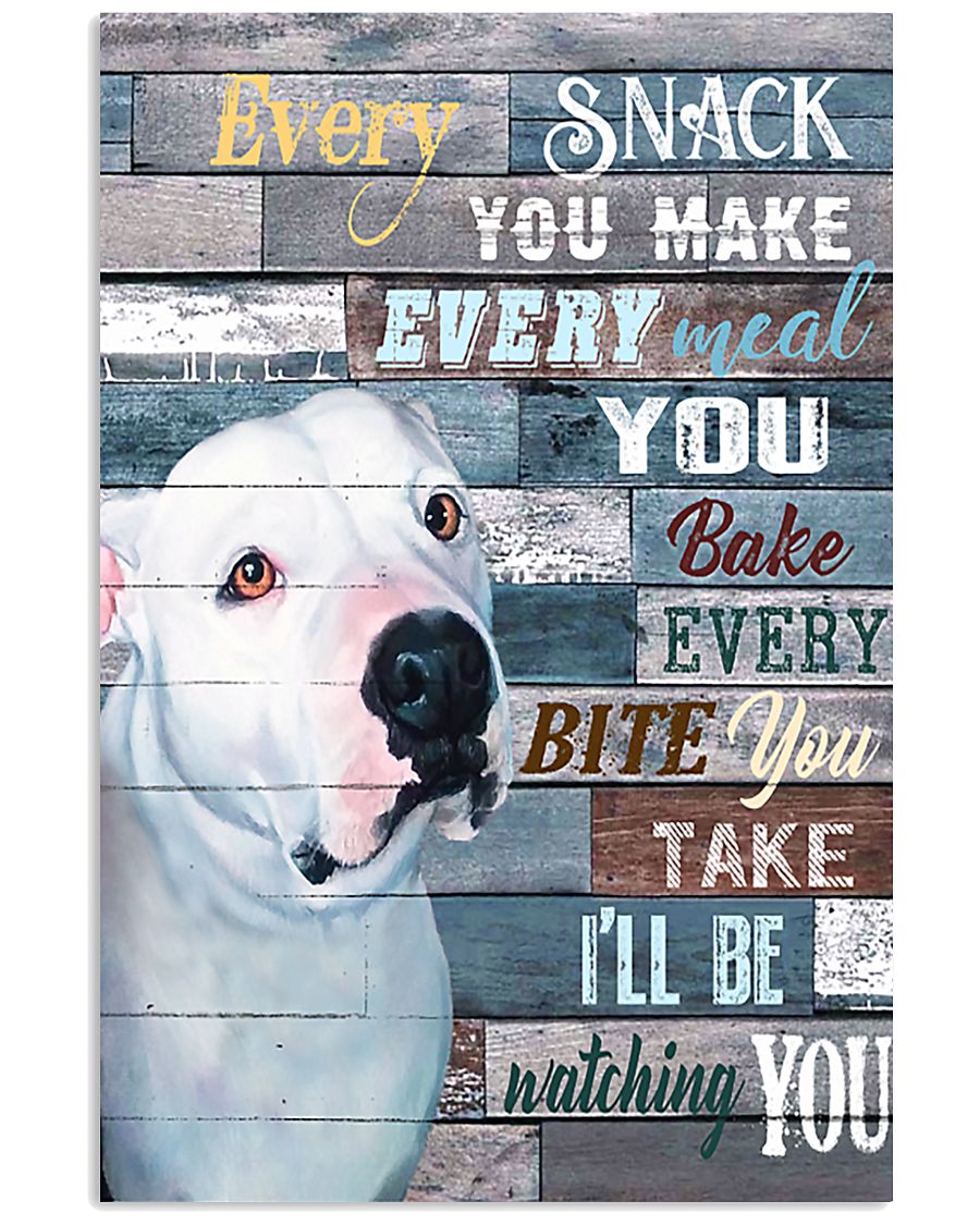 Pitbull White Every Snack You Make 11x17 Poster