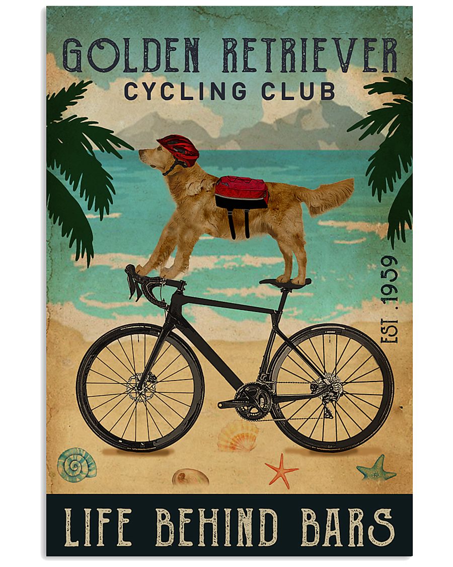 Cycling Club Golden Retriever 11x17 Poster