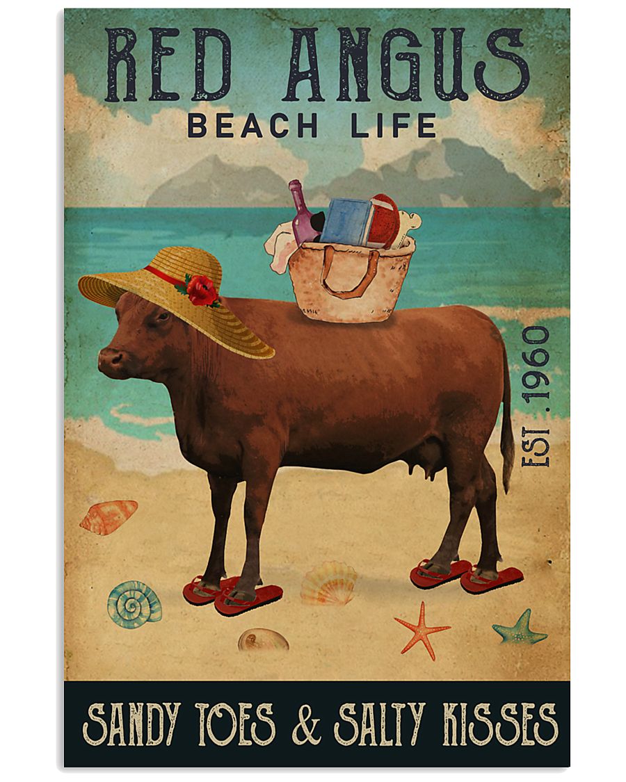 Beach Life Sandy Toes Red Angus 11x17 Poster