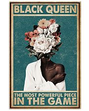 Retro Teal Most Powerful Flower Black 16x24 Poster front
