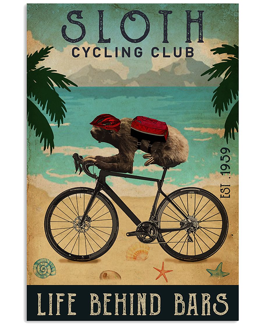 Cycling Club Sloth 11x17 Poster