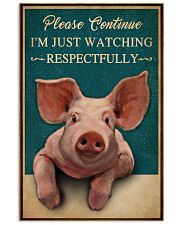 Retro Teal Watching Respectfully Pig 16x24 Poster front