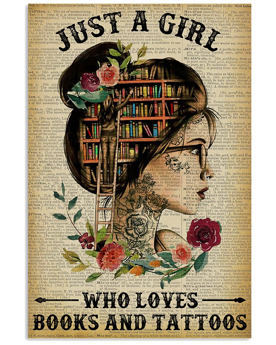 A Girl Who Loves Books And Tattoos Reading 16x24 Poster