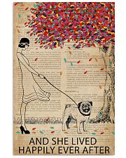 Live Happily Vintage Dictionary Pug 11x17 Poster front