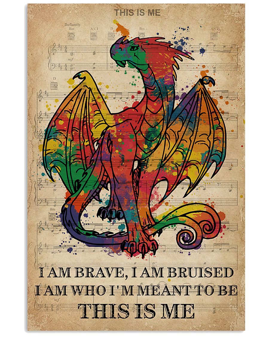 Vintage Music I Am Brave Pride Dragon 11x17 Poster