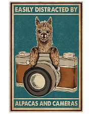 Retro Teal Easily Distracted Camera And Alpaca 11x17 Poster front