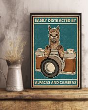 Retro Teal Easily Distracted Camera And Alpaca 11x17 Poster lifestyle-poster-3