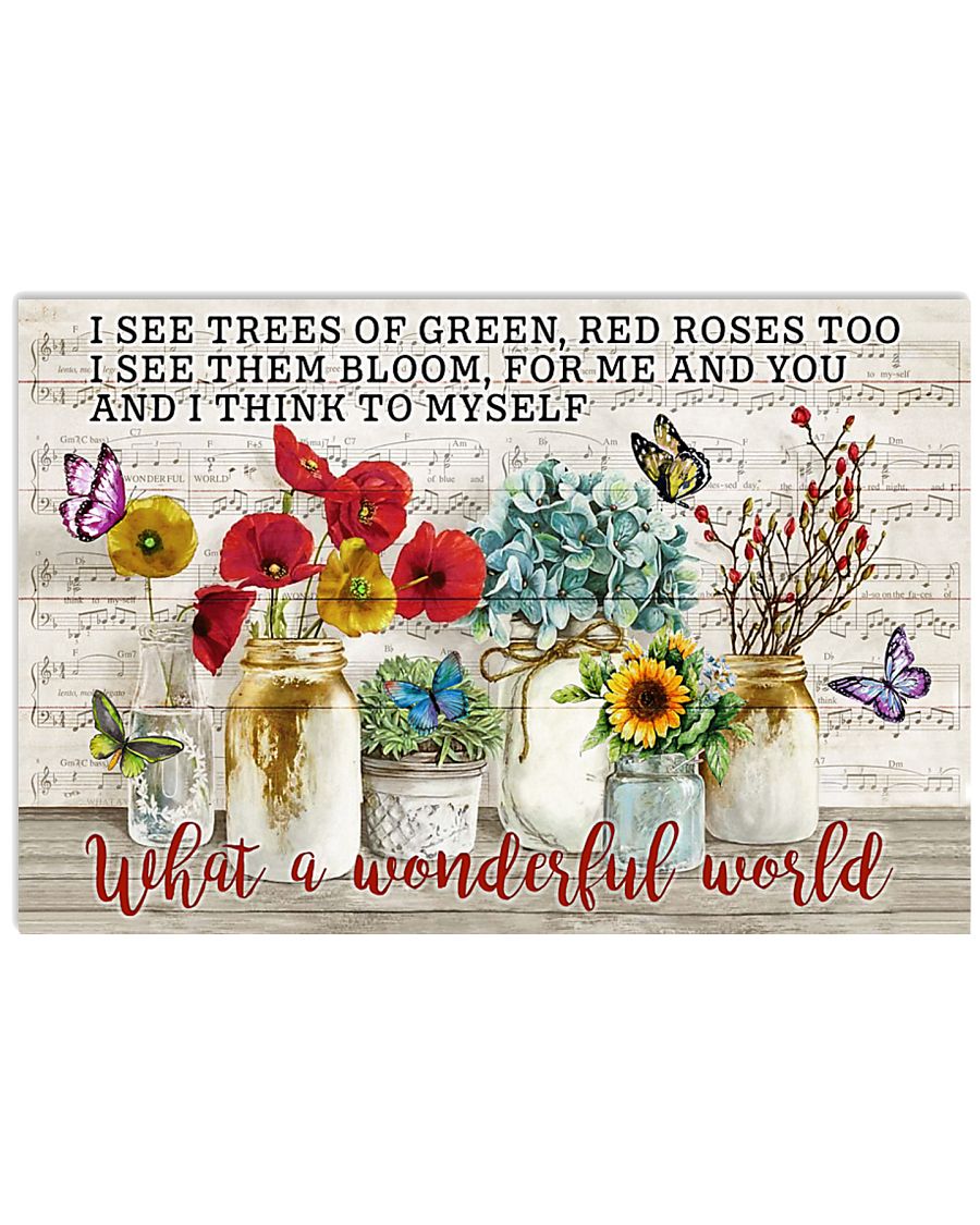 Pallet Music Sheet What Wonderful World Butterfly 36x24 Poster