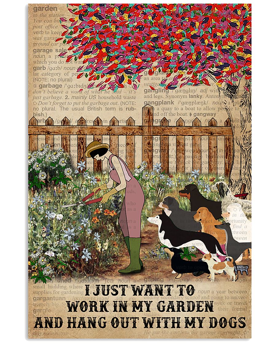 Dictionary Work In My Garden Dogs 11x17 Poster