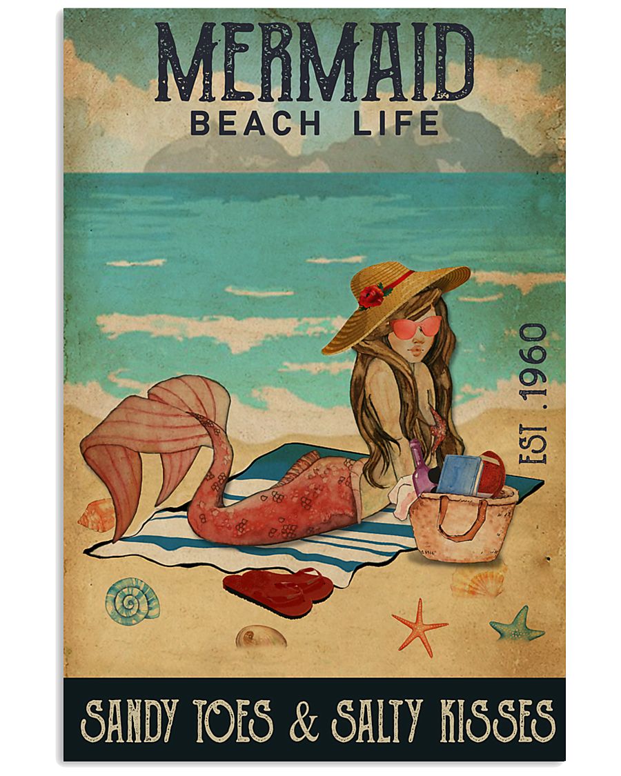 Beach Life Mermaid 11x17 Poster