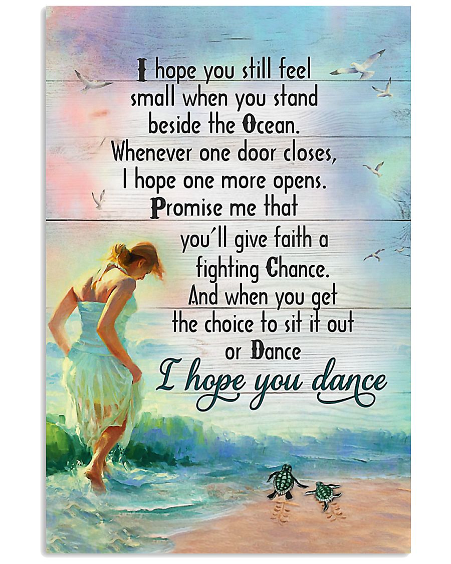 Sea Turtle Girl Beach I Hope You Small 11x17 Poster