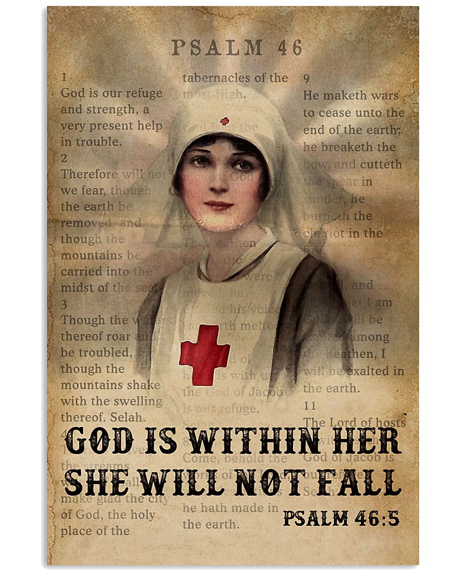 Bible Nurse She Will Not Fall 11x17 Poster