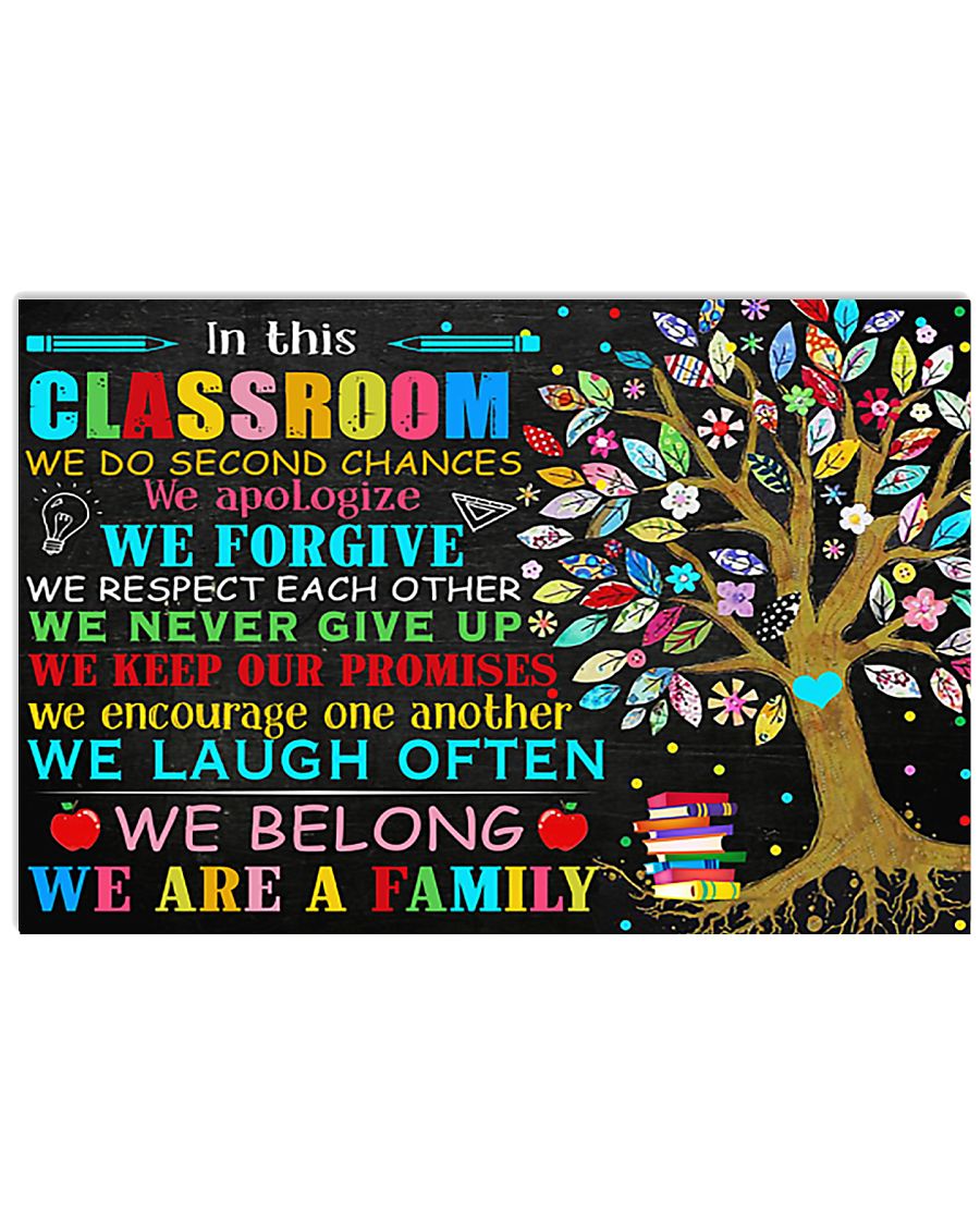 Teacher In This Classroom We Are A Family 17x11 Poster