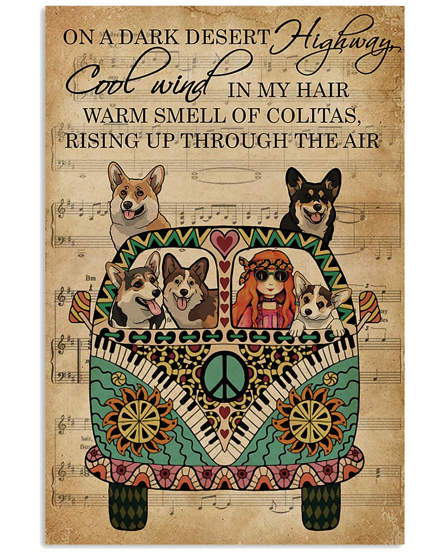 Music Sheet Cool Wind Corgi 11x17 Poster