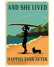 Vintage She Lived Happily Surfing Girl Corgi 11x17 Poster front