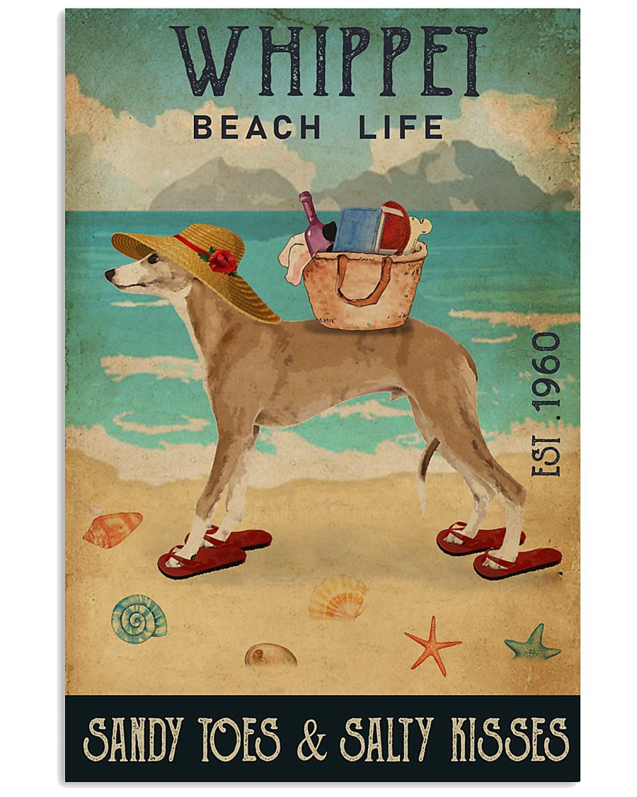 Beach Life Sandy Toes Whippet 11x17 Poster