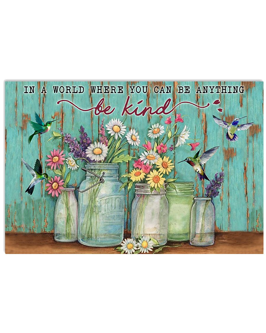 Green Pallet Hummingbird Be Kind 17x11 Poster