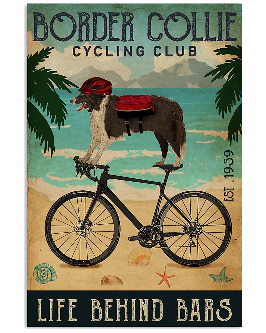 Cycling Club Border Collie 11x17 Poster