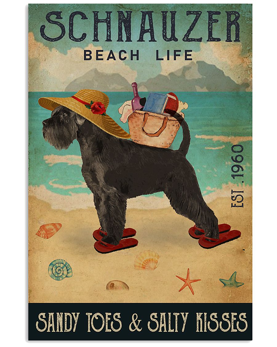 Beach Life Sandy Toes Schnauzer 11x17 Poster