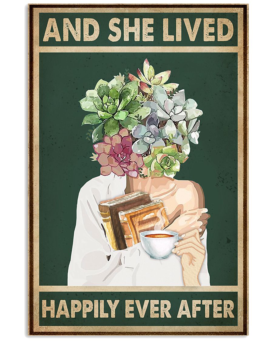 She Lived Happily Books Tea Garden 11x17 Poster