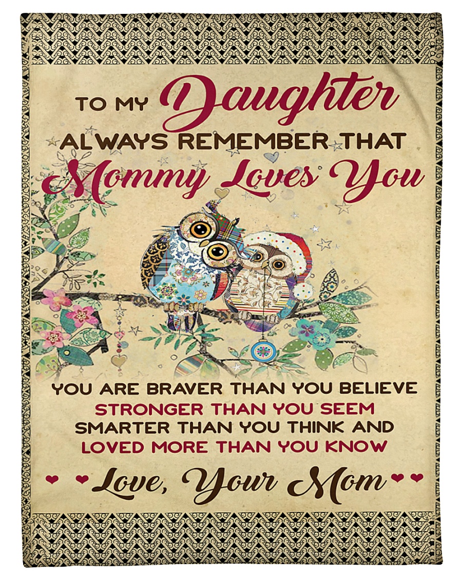 Mom To Daughter Love More Than You Know Owl Small Fleece Blanket - 30" x 40"
