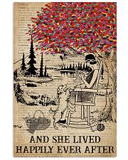Dictionary Lived Happily Dog Knitting Girl 11x17 Poster front