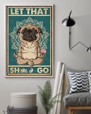 Retro Let That Pug Yoga 11x17 Poster lifestyle-poster-1