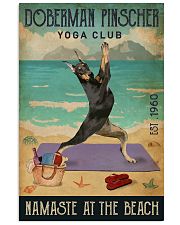 Beach Yoga Club Doberman Pinscher 11x17 Poster front