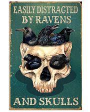 Retro Teal Easily Distracted Ravens And Skulls 11x17 Poster front