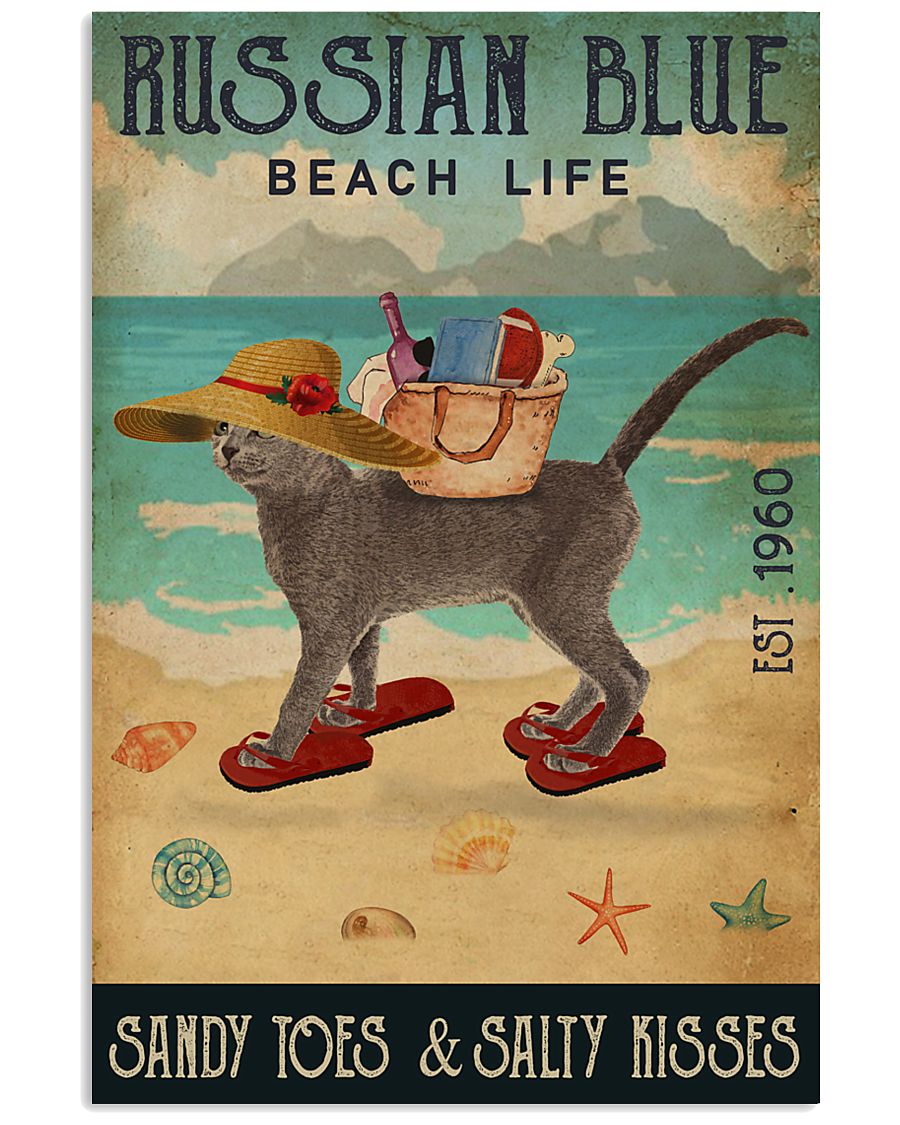 Beach Life Sandy Toes Russian Blue 11x17 Poster