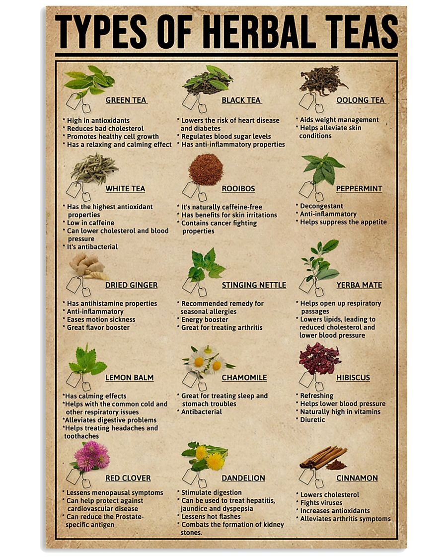 Types Of Herbal Teas Types Of Herbal Teas