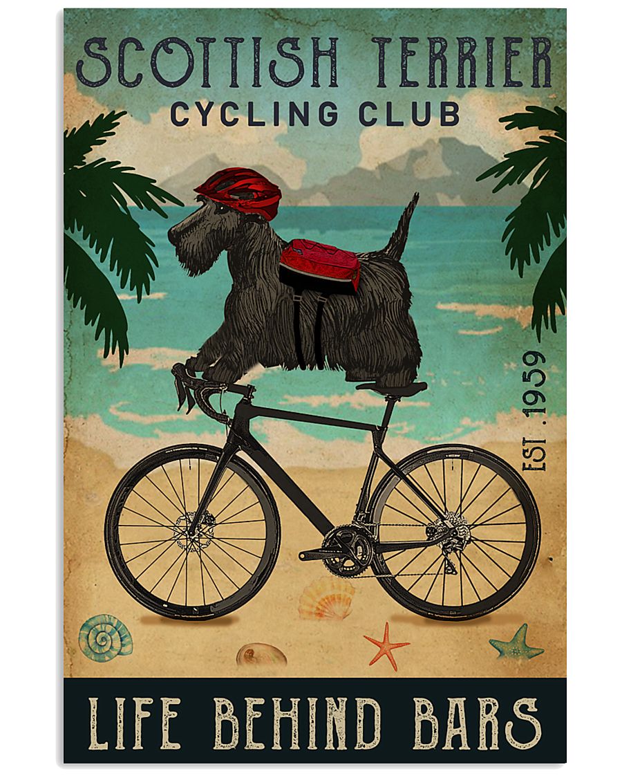 Cycling Club Scottish Terrier 11x17 Poster