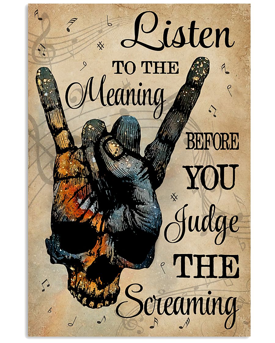 Music Skull Hand Listen To The Meaning 11x17 Poster