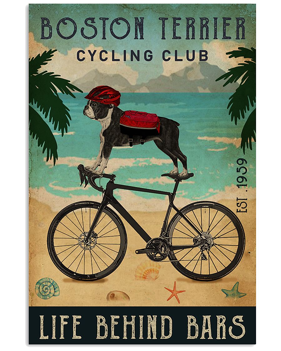 Cycling Club Boston Terrier 11x17 Poster