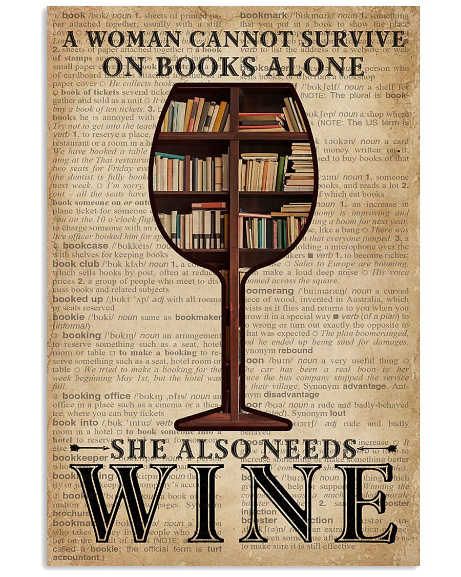 Survive On Books And Wine 11x17 Poster