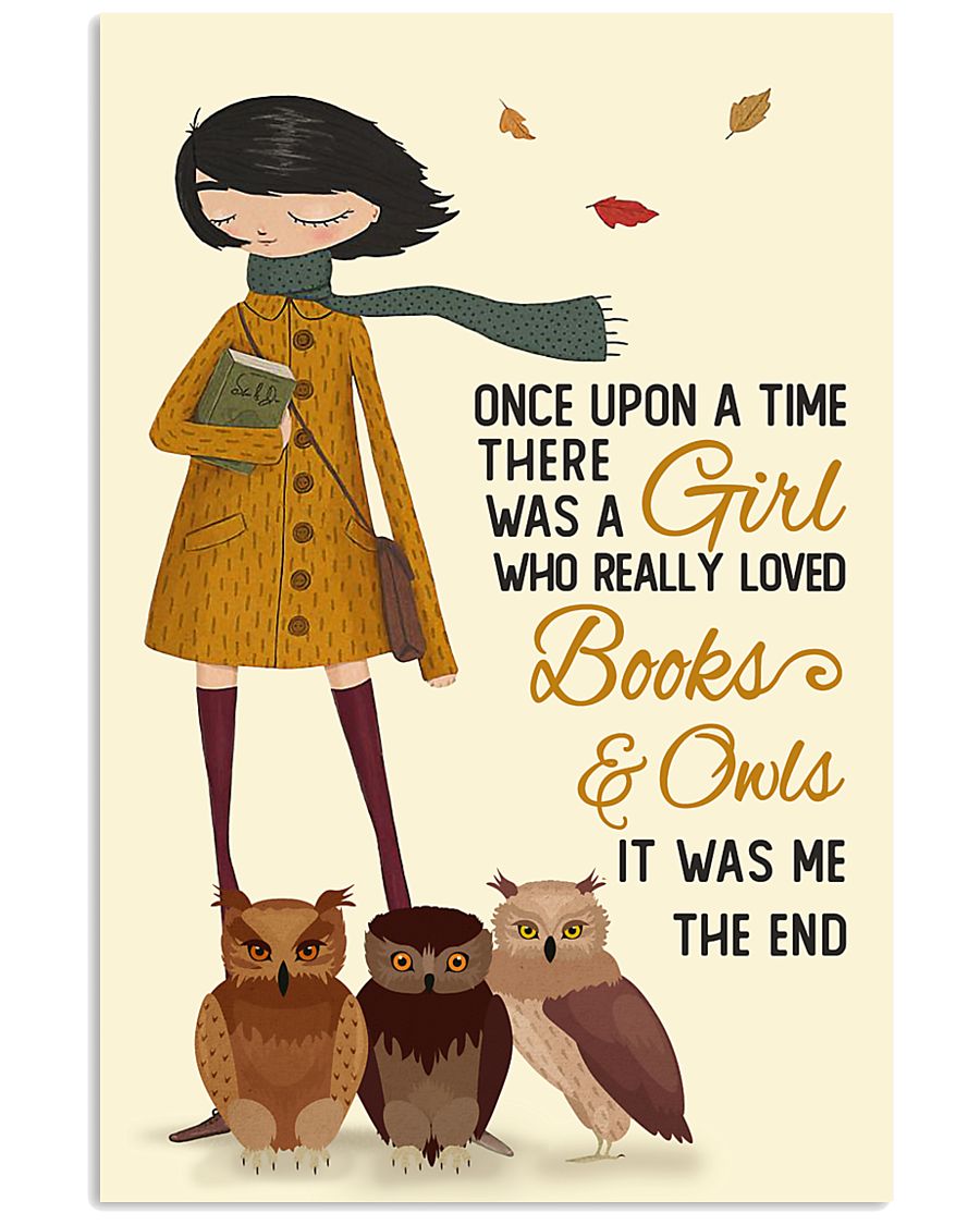 Autumn Girl Once Upon A Time Owls Reading 16x24 Poster