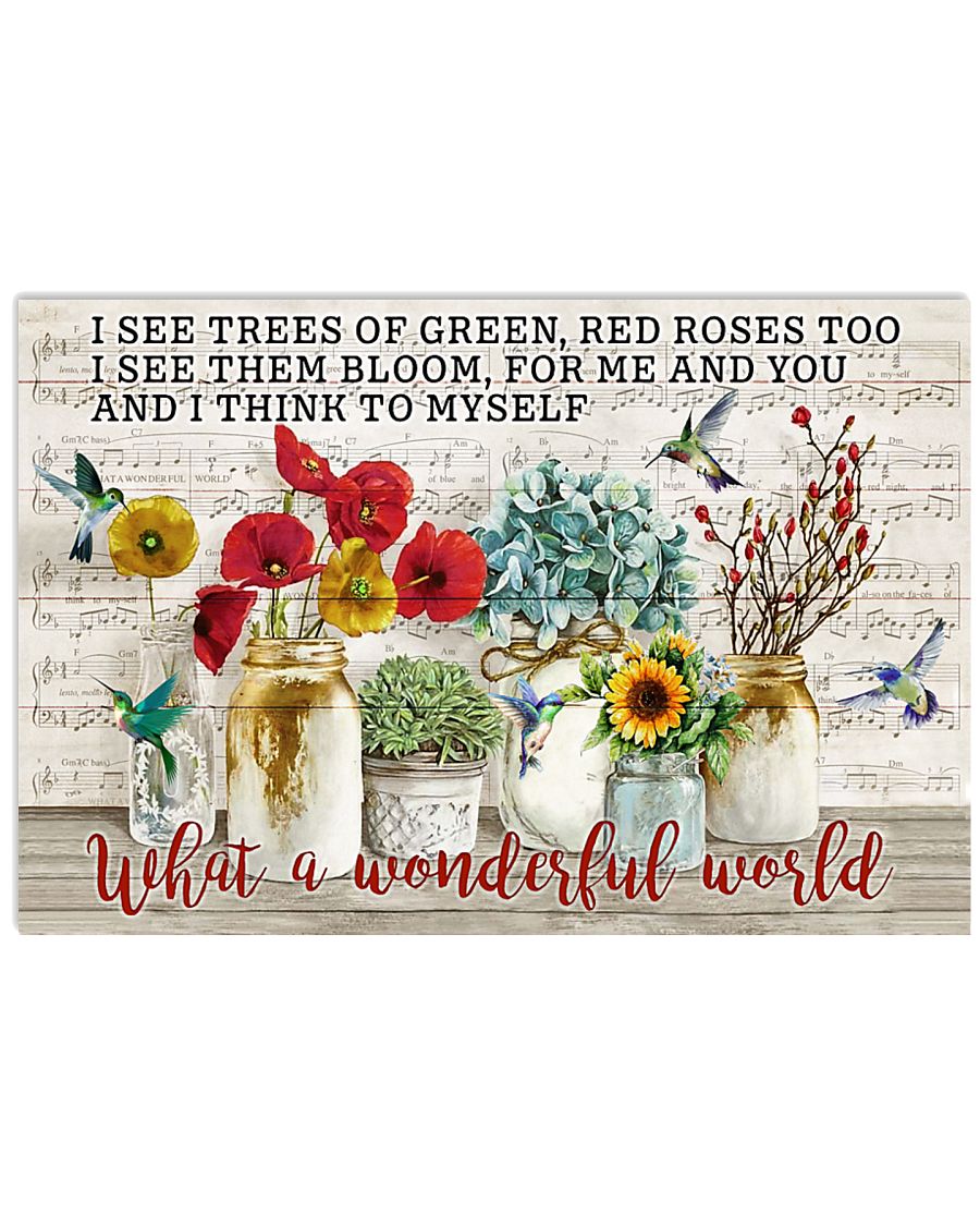Pallet Music Sheet A Wonderful World Hummingbird 17x11 Poster