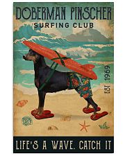 Surfing Club Doberman Pinscher 11x17 Poster front
