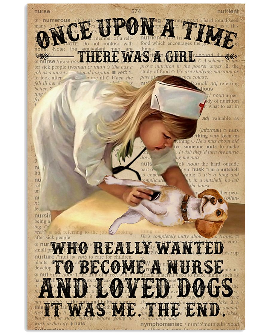 Baby Girl Nurse And Dog Beagle 11x17 Poster