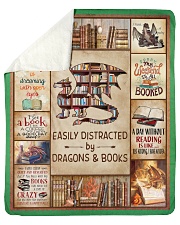 50x60 Easily Distracted By Dragons /& Books Sherpa Blanket