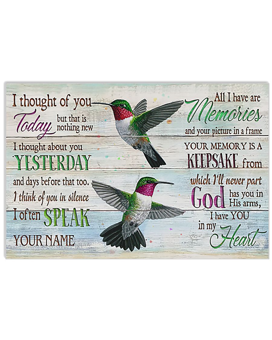 Hummingbird I Thought Of You Today 17x11 Poster