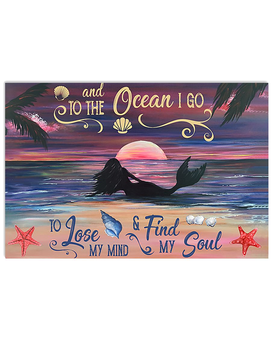 Mermaid Into The Ocean 17x11 Poster