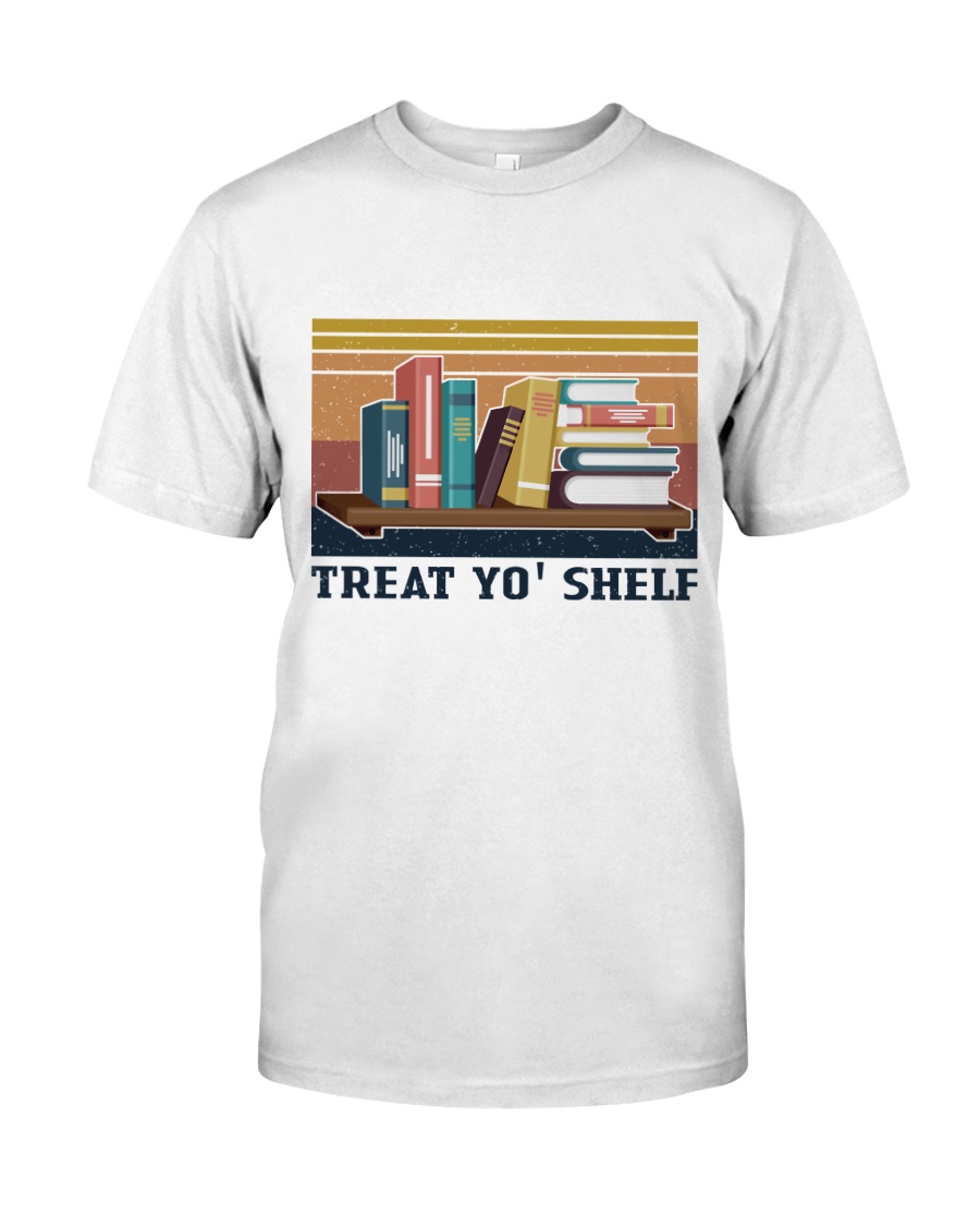 Treat Yo' Shelf Reading Retro Navy - On Sale Classic T-Shirt