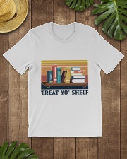 Treat Yo' Shelf Reading Retro Navy - On Sale Classic T-Shirt lifestyle-mens-crewneck-front-18