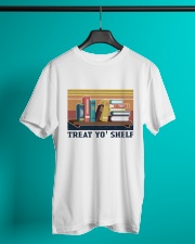 Treat Yo' Shelf Reading Retro Navy - On Sale Classic T-Shirt lifestyle-mens-crewneck-front-3
