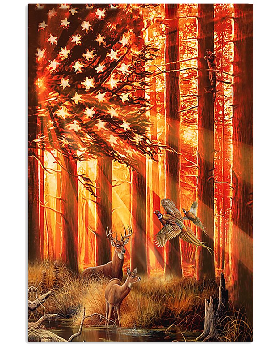Hunting Deer And Pheasants 11x17 Poster