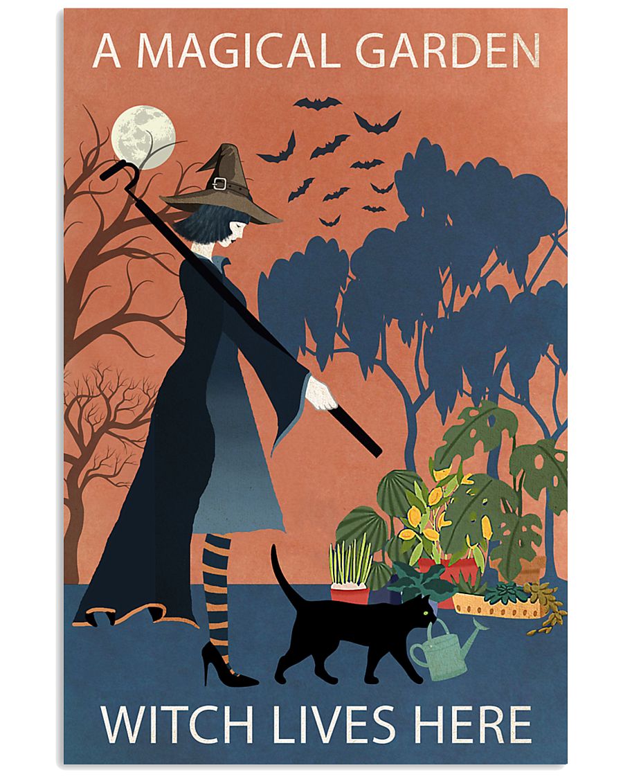 Vintage Girl Witch A Magical Garden 11x17 Poster